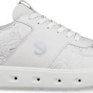 Ecco Street 720 Graphic Vandtætte Dame Golfsko Uden Spikes - White/Silver - Str. 36 Normal
