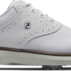 FootJoy Traditions Vandtætte Junior Golfsko Med Spikes - White - Str. 32 1/2 Normal