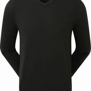 FootJoy Wool Blend V-neck Herre Pullover - Black - Str. S