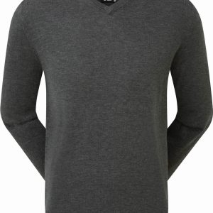 FootJoy Wool Blend V-neck Herre Pullover - Heather Charcoal - Str. S