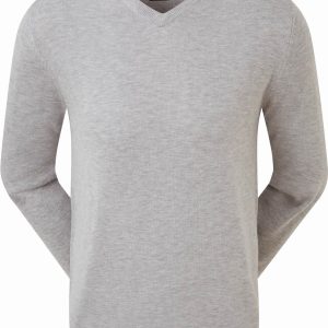 FootJoy Wool Blend V-neck Herre Pullover - Heather Grey - Str. S