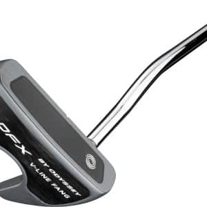 Odyssey DFX V-Line Fang DB (2025) Double Bend Neck Putter - Chrome - Højre - Str. 32" - Odyssey DFX Oversize Oversize Hvid/Grå