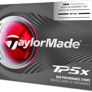 Taylormade TP5x Performance Stripe (6 bolde) (2026) Golfbolde - Hvid