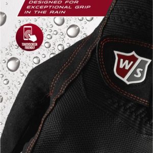 Wilson Staff Rain Regnvejr Herre Golfhandske - Sort - Par - Str. S