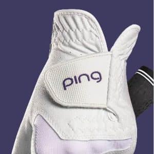 Ping Sport G LE4 Læder Dame Golfhandske - Hvid/Lilla - Venstre - Str. S